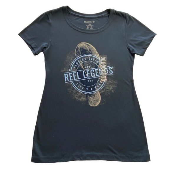 REEL LEGENDS Junior Small Manatee Short Sleeve T-Shirt - Picture 1 of 4